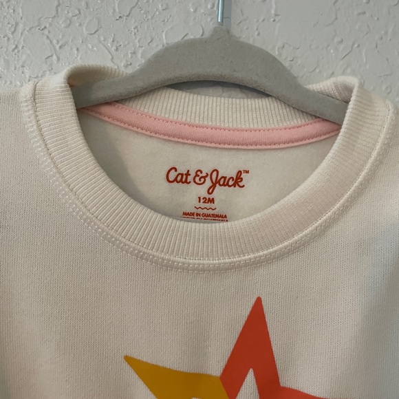 Size 12 Month Baby Girls Cat & Jack Star Sweatshirt - Picture 4 of 4